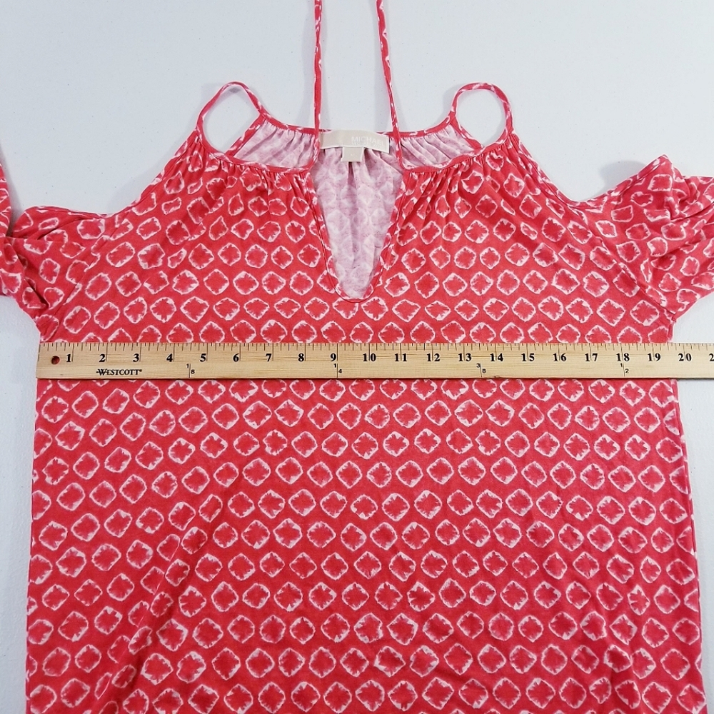 Michael Kors Cold Shoulder Top Women Size Medium Tie Front - Picture 4 of 13
